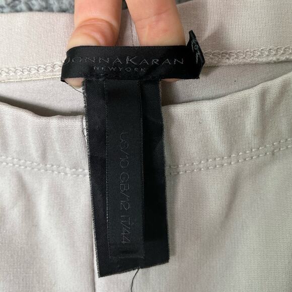 DKNY Pants 10 Medium Pull On Ankle Skinny Fit Cream Beige Career Modern Leggings - Picture 4 of 14